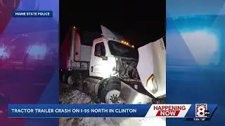 Tractor-trailer driver injured in crash on I-95 in Clinton