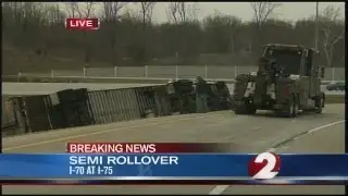 Tractor Trailer rollover closes ramp