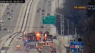 Traffic Alert:  lanes blocked I-64 West near Blankenbaker