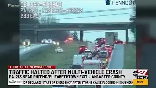 Traffic moving slow after PA-283 crash in Lancaster County