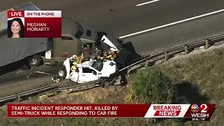 Traffic responder hit by semi, killed while clearing vehicle fire on Florida highway