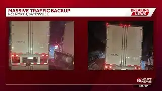 Traffic stalled for hours on I-55 in north Mississippi
