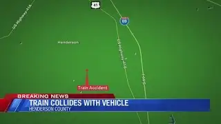 Train collides with vehicle in Henderson County