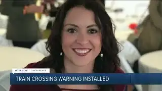 Train crossing warning installed