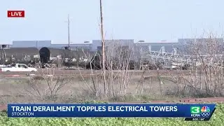 Train derailment sparks major power outage in Stockton