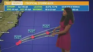 Tropical Storm Alex develops early Sunday morning