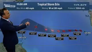 Tropical Storm Erin forms with 45 mph winds