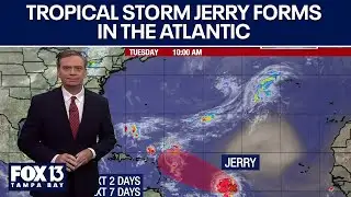 Tropical Storm Jerry forms in the Atlantic