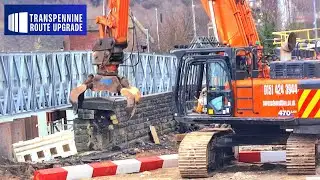 TRU NEWS 😲 Dramatic moment railway bridge is smashed down on Xmas Day 
