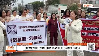 Trujillo: EsSalud unions began an indefinite strike demanding better working conditions.