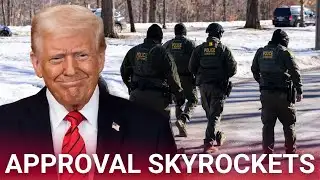 Trump celebrates massive surge in support for his unprecedented deportation blitz