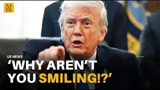 Trump GRILLS female reporter for NOT SMILING while she asks about Epstein victims