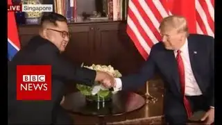 Trump Kim summit: Sitting down side-by-side - BBC News