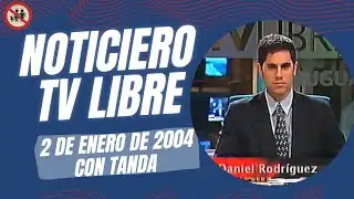 TV Libre News (January 2, 2004) with Daniel Rodríguez. Includes commercial break.