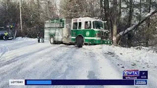 Two firefighters released from hospital after firetruck crash during house fire call | WTAJ