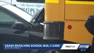 Two hospitalized after Palm Beach County school bus crash