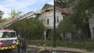 Two houses catch fire just outside downtown area