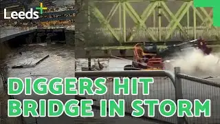 Two Leeds diggers building flood defences swept away!