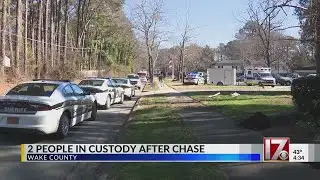 Two people in custody after Wake County chase