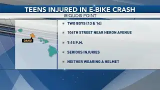 Two teens injured after crashing shared e-bike in West Oahu
