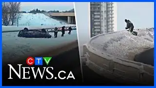 Two vehicles careen over Highway 8 overpass, one driver dead