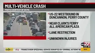 U.S. 22 West reopens after multi-vehicle crash in Perry County