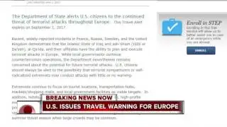 U.S. State Department issues travel alert for Europe