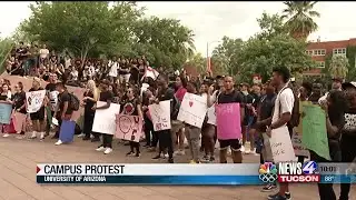 UA students protest on campus in response to alleged hate crime