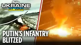 Ukraine BLASTS Russian tanks trapped in snow in Kupiansk