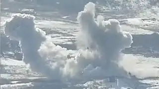 Ukrainian Drones blow up a bridge that Russian forces have been using for logistic