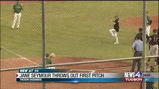 Up on the mound: Jane Seymour