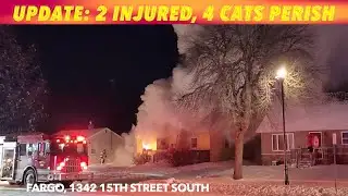 UPDATE: 2 People Injured, 4 Cats Perish In Fargo Fire