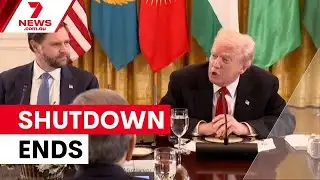 US ends historic 40-day government shutdown | 7NEWS