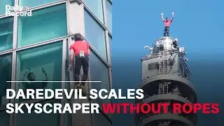 US rock climber scales Taiwan skyscraper without ropes