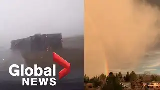 US storms: Hurricane-force winds tip over trucks, spawn tornadoes in multiple states