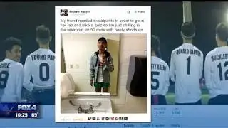 UTA student wears "booty shorts" to help friend