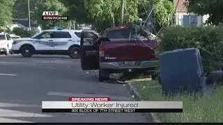Utility worker injured