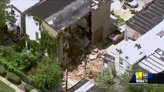 Vacant rowhome partially collapses on McMechen Street in West Baltimore
