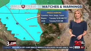 Valley Freeze Warning overnight
