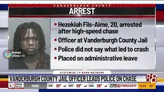 Vanderburgh County Jail officer leads police on chase.
