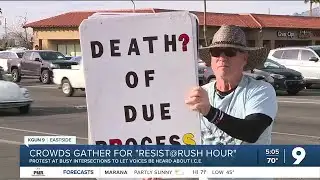 Vanessa Gongora live: Crowds gather for "Resist at Rush Hour" protest