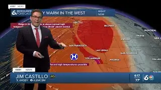 Very warm daytime highs will continue through the weekend, with slight cooling on Sunday