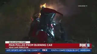 Video: CHP Rescues Driver From Fiery Crash