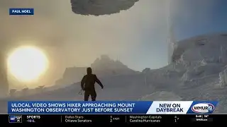 Video: Hiker approaches Mount Washington Observatory before sunset