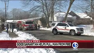 VIDEO: Passerby helps rescue man from Branford fire