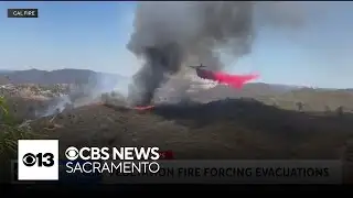 Video shows air drops as crews battle fire in El Dorado County