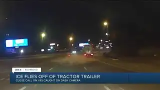 Video shows ice flying off tractor-trailer along I-95