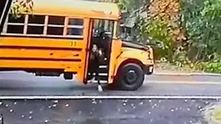 Video shows Maine school bus start to move while student was still getting off