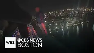 Video shows Massachusetts trooper rescue man from Tobin Bridge ledge