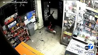 Video shows shocking shootout between LAPD, gunman at liquor store